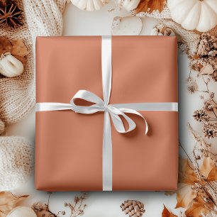 Papier Cadeau Terre cuite orange uni design chaud et terreux