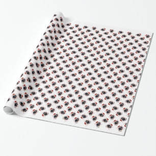 Papier Cadeau Terre-Neuve (atterrisseur) Père Noël Paws