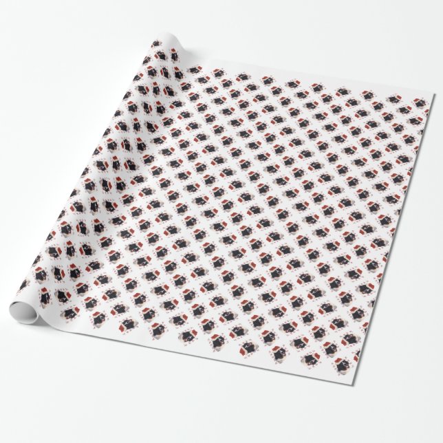 Papier Cadeau Terre-Neuve (atterrisseur) Père Noël Paws (Déroulé)