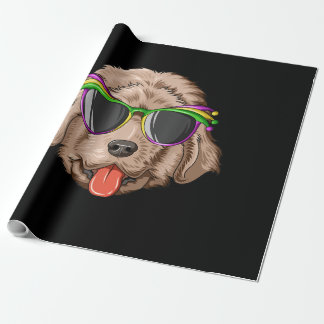 Papier Cadeau Terre-Neuve portant des lunettes et un masque