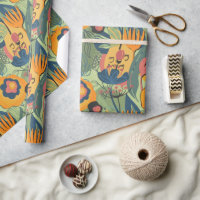 Terre riche couleurs fleurs exotiques motif
