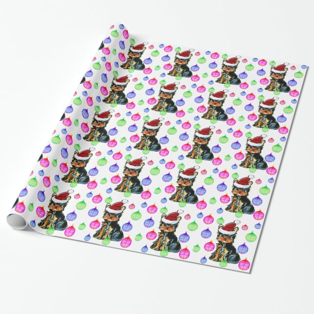 PAPIER CADEAU TERRIER DU YORKSHIRE (Déroulé)