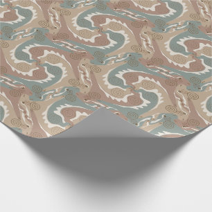 Papier Cadeau Tesselation de lièvres à torsion stylisée 6 Wra
