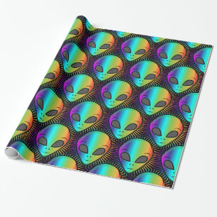 Papier Cadeau Tête de Alien psychédélique Tonnerre_Cove