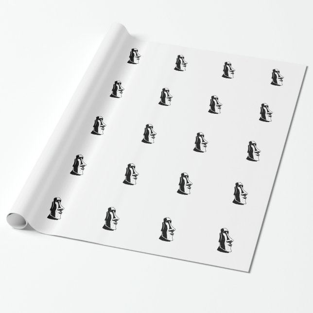 Papier Cadeau Tête d'île de Pâques (Déroulé)