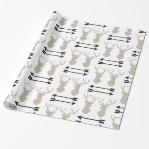 Papier Cadeau Tête et flèches du cerf Antlers