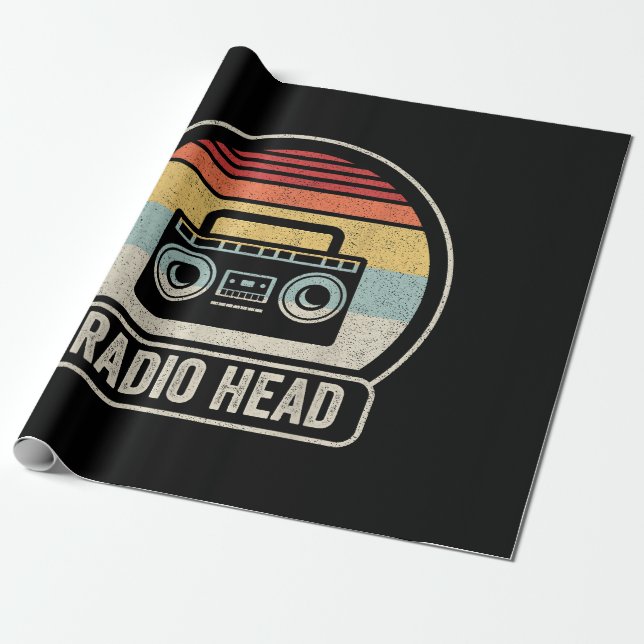 Papier Cadeau Tête radio Vintage (Déroulé)