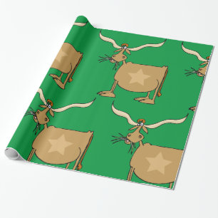 Papier Cadeau Texas Longhorn Cow