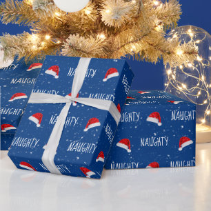 Papier Cadeau Texte de Noël avec chapeaux de Père Noël