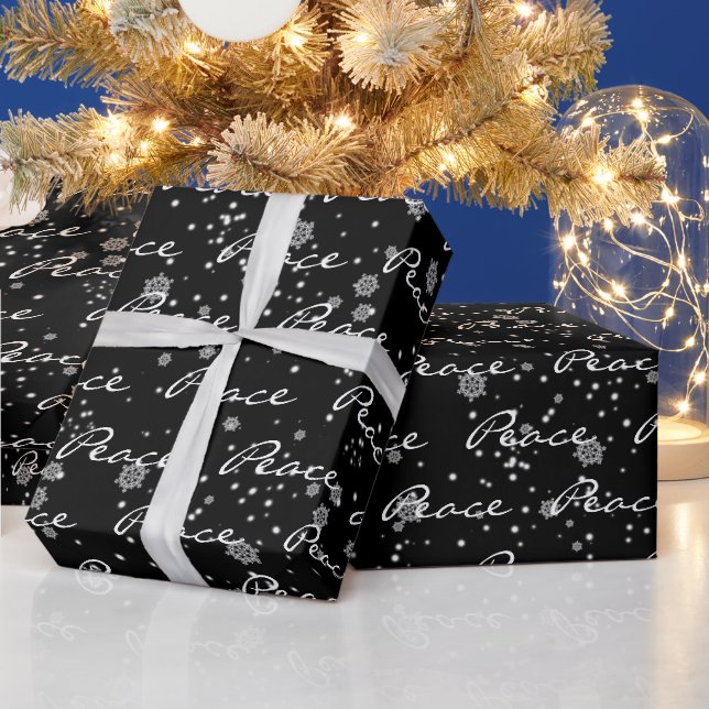 Papier Cadeau Texte De Paix De Noël Dans Les Flèches De Neige (Vacances)