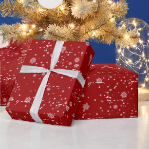 Papier Cadeau Texte Joyeux De Noël Dans Les Snowflakes