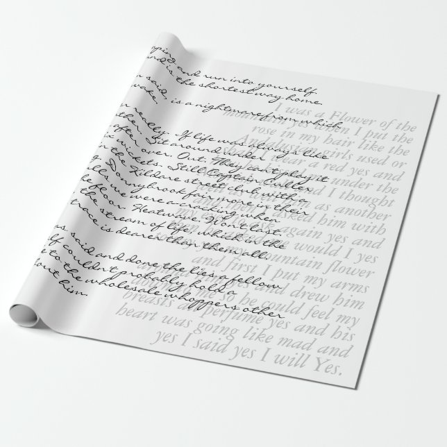 Papier Cadeau Texte manuscrit moderne personnalisé élégant (Déroulé)