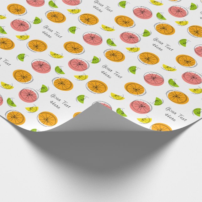 Papier Cadeau Texte multiple Citrus (Coin)