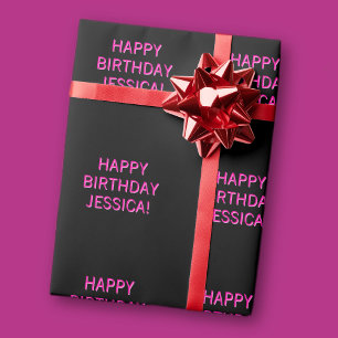 Papier Cadeau Texte personnalisable Joyeux anniversaire à n'impo