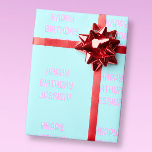 Papier Cadeau Texte personnalisable Joyeux Anniversaire à tout n