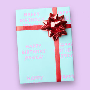 Papier Cadeau Texte personnalisable Joyeux Anniversaire à tout n