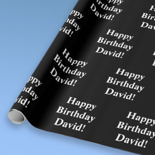 Papier Cadeau Texte personnalisable Joyeux Anniversaire Noir &