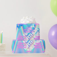 Texte personnalisé Holographique Iridescente Y2K M
