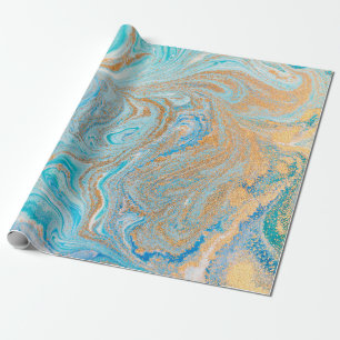 Papier Cadeau texture Abstraite en marbre bleu