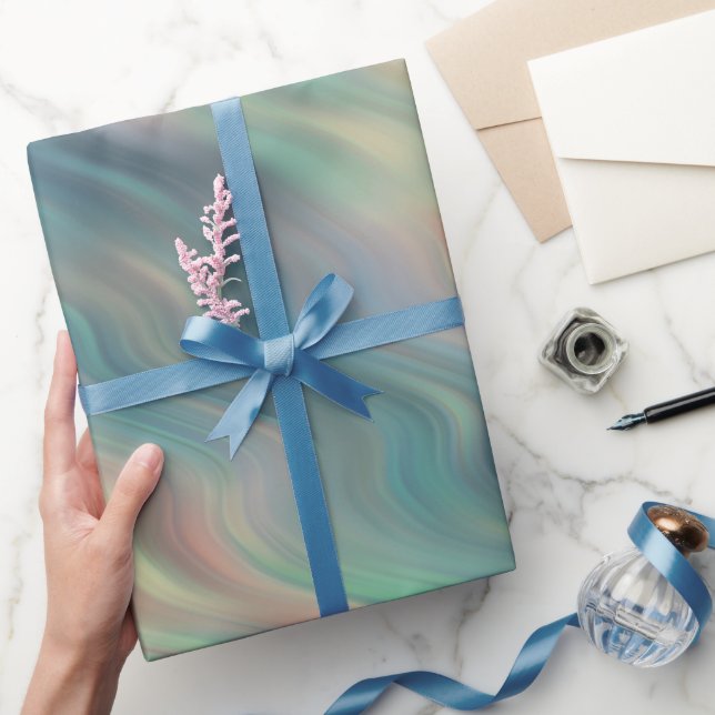 Papier Cadeau Texture bleue Iris Wavy (Cadeaux)