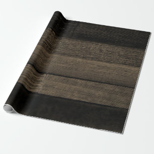 Papier Cadeau Texture de bois noir sépia rustique vintage campag