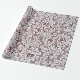 Papier Cadeau Texture de dentelle d'élégance blanche avec bea sa