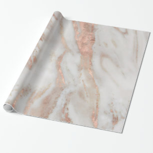 Papier Cadeau Texture de faux marbre rose doré et gris