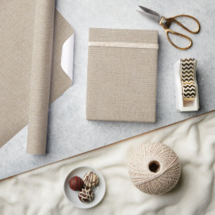 Papier Cadeau Texture de lin naturel en tissu
