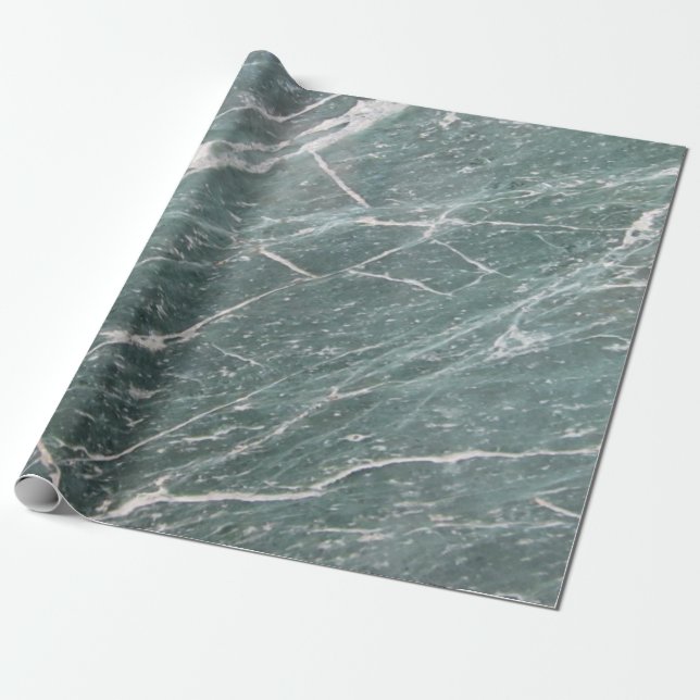 Papier Cadeau Texture de marbre vert moderne cool (Déroulé)