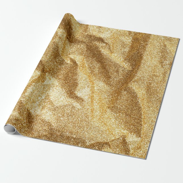 Papier Cadeau Texture de papier ridée or abstrait arrière - plan (Déroulé)