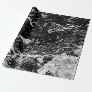 Papier Cadeau Texture de pierre de marbre noir moderne cool