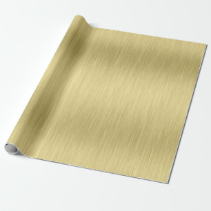 Papier Cadeau Texture en aluminium brossé en or métallique