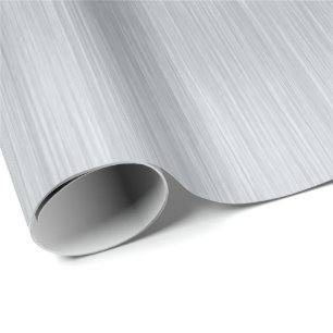 Papier Cadeau Texture en aluminium brossé métallique
