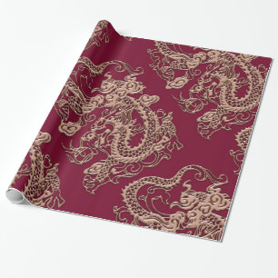 Papier Cadeau texture en cuir des dragons 3D métalliques