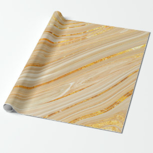 Papier Cadeau Texture en marbre doré