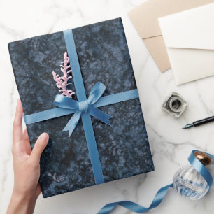 Papier Cadeau Texture en marbre noir et bleu marine