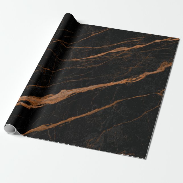 Papier Cadeau texture en marbre noir naturel emperador arrière - (Déroulé)