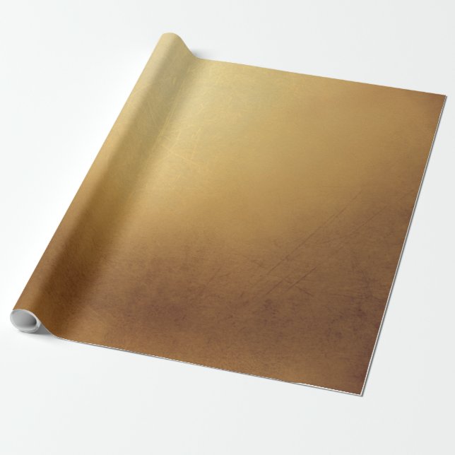 Papier Cadeau Texture métallique affligée 3 d'or (Déroulé)