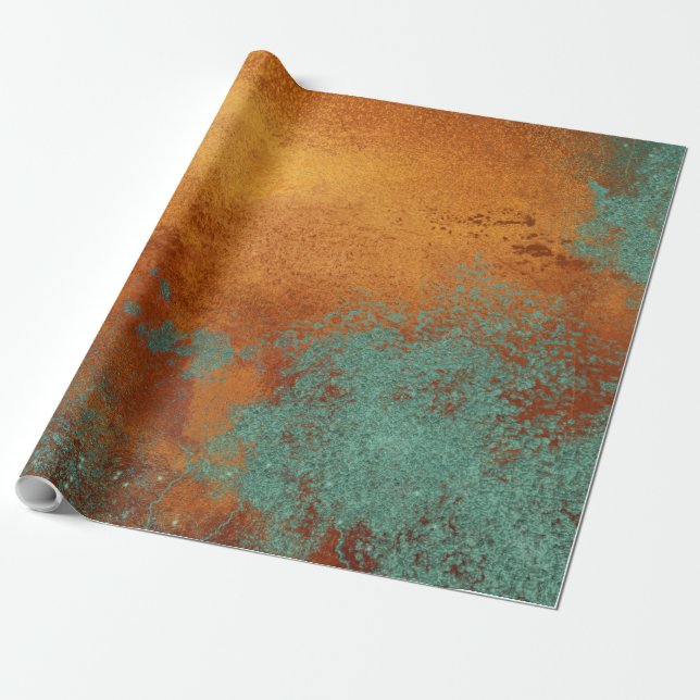 Papier Cadeau Texture métallique de cuivre affligée 23 (Déroulé)