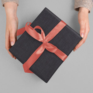 Papier Cadeau Texture noire simple en lin beige