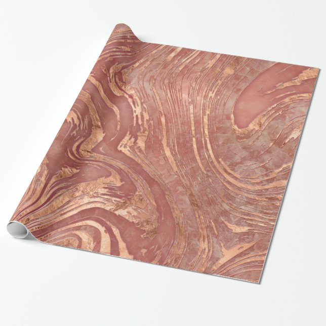 Papier Cadeau Texture rose de cristal de marbre et de quartz de (Déroulé)