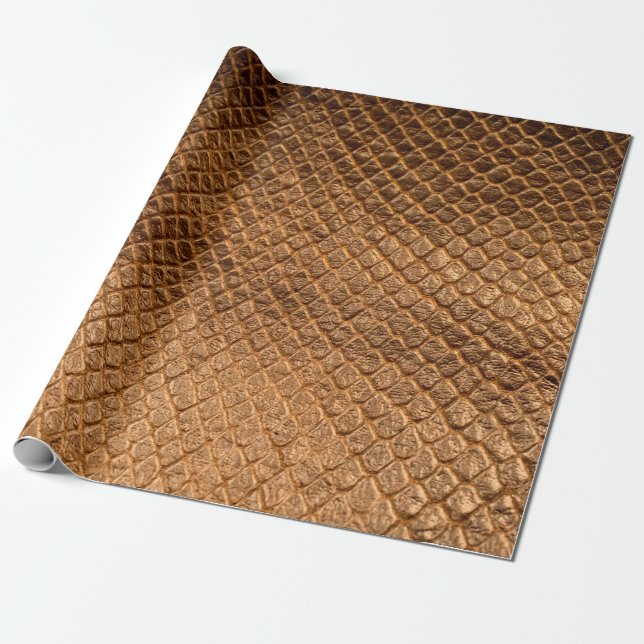 Papier Cadeau Texture vague arrière - plan bronze serpent leathe (Déroulé)