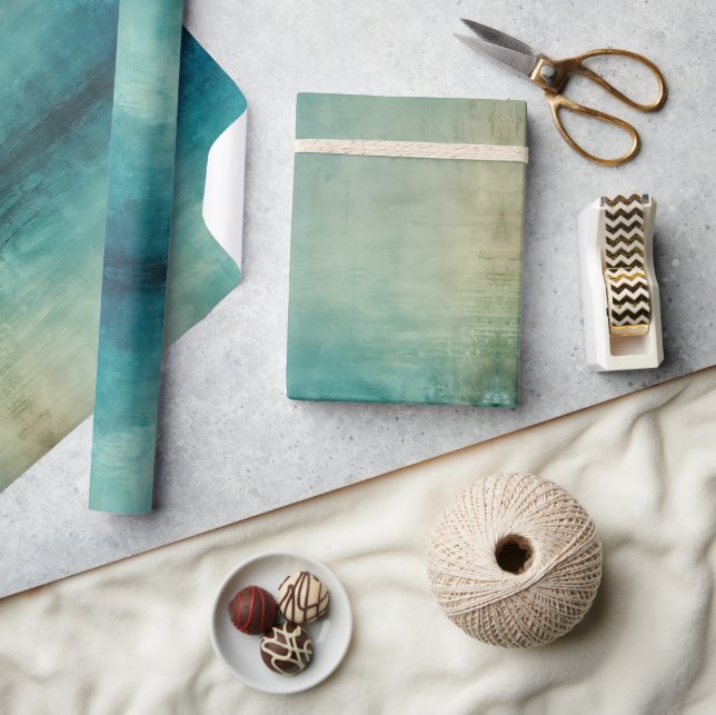 Papier Cadeau Texture verte turquoise Aqua (Artisanat)