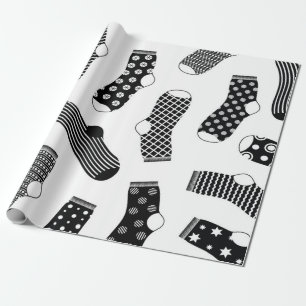 Papier Cadeau Texture verticale des chaussettes à points rayés e
