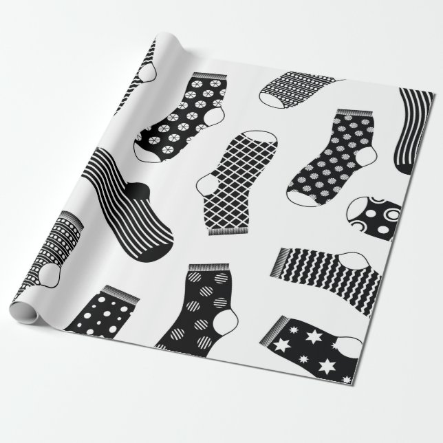 Papier Cadeau Texture verticale des chaussettes à points rayés e (Déroulé)