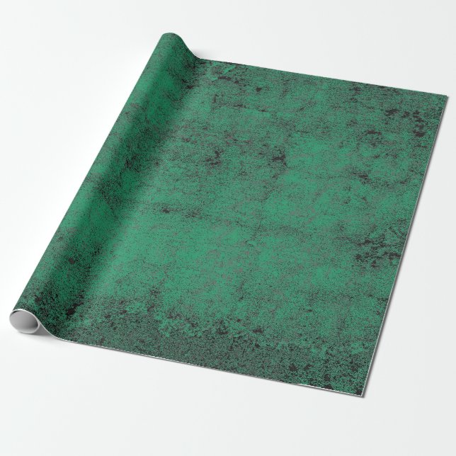 Papier Cadeau Texture Vintage vert Grunge noir Découpage (Déroulé)