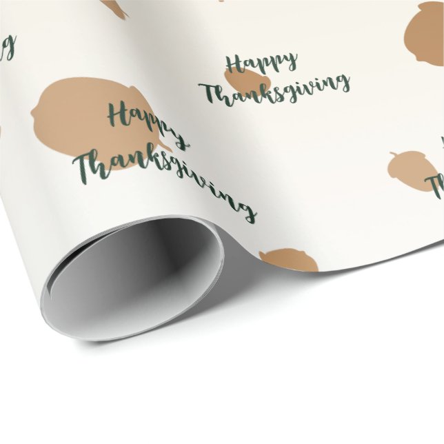 Papier Cadeau Thanksgiving Acorns (Coin rond)