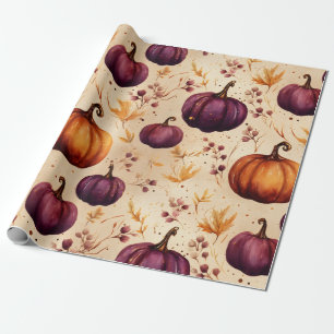 Papier Cadeau Thanksgiving Citrouille Patch Citrouilles Automne