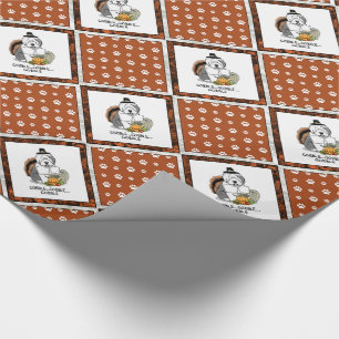 Papier Cadeau Thanksgiving Old English Sheepdog (Gris 1) Fun