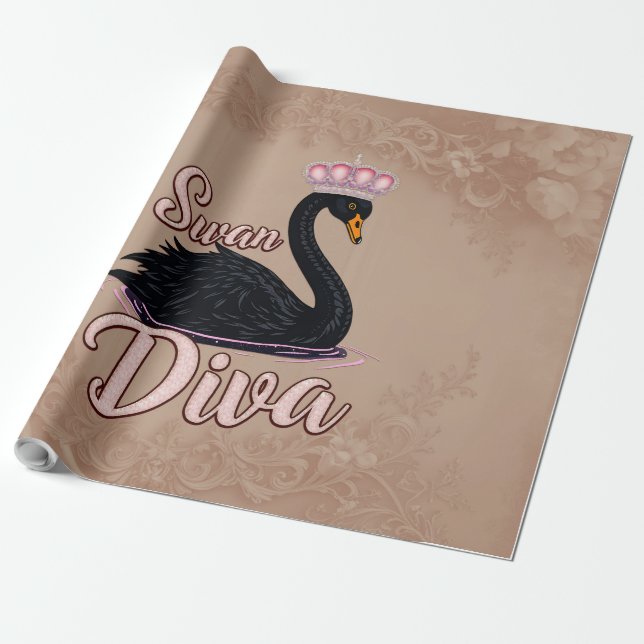 Papier Cadeau The black swan, queen of the water.  (Déroulé)